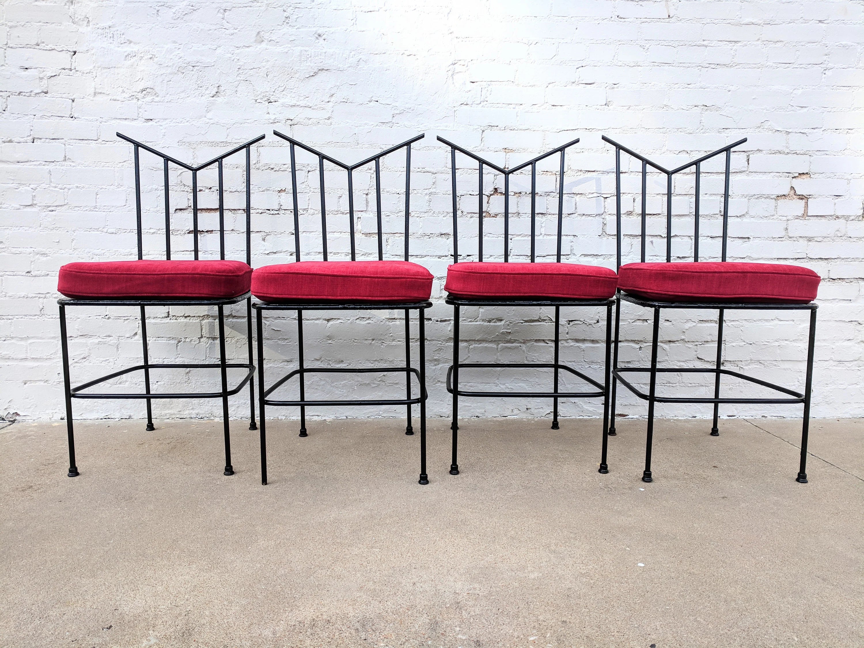 Mid Century Modern Wrought Iron Dining Chairs