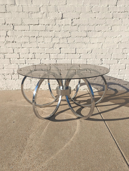 Mid Century Modern DIA Chrome and Glass Coffee Table