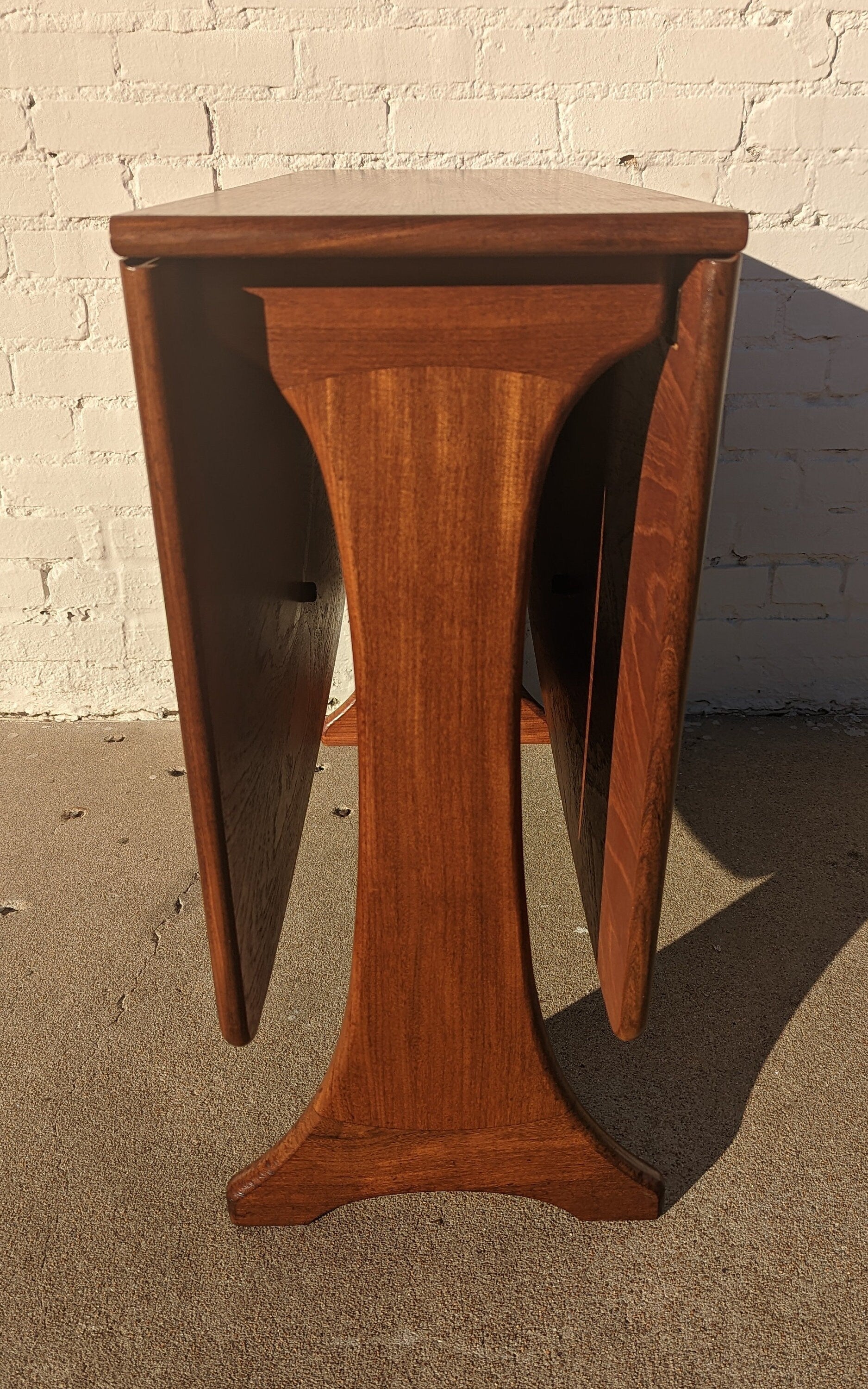 Mid Century English Modern Drop Leaf Dining Table