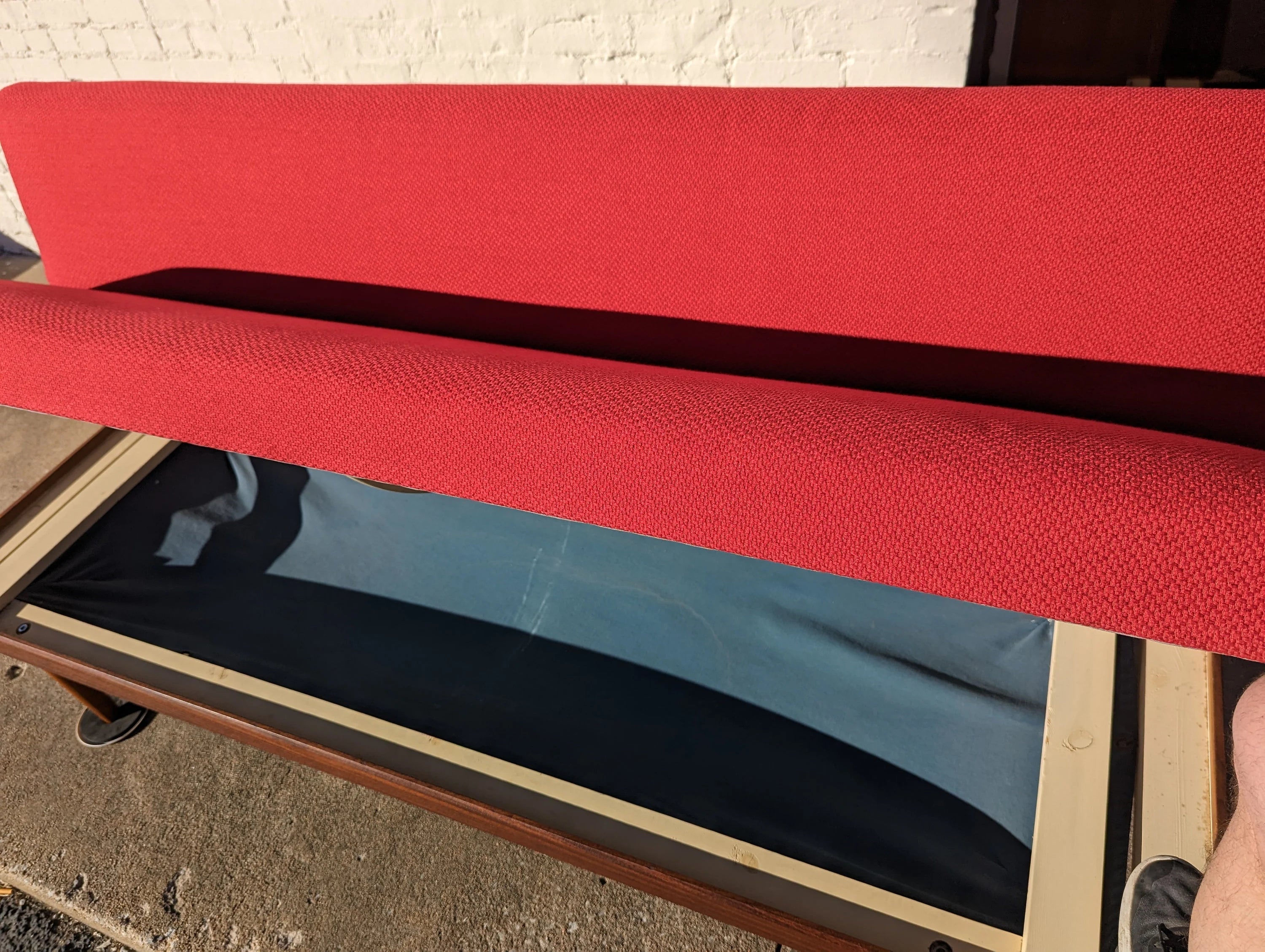 Mid Century Scandinavian Red Sleeper Sectional