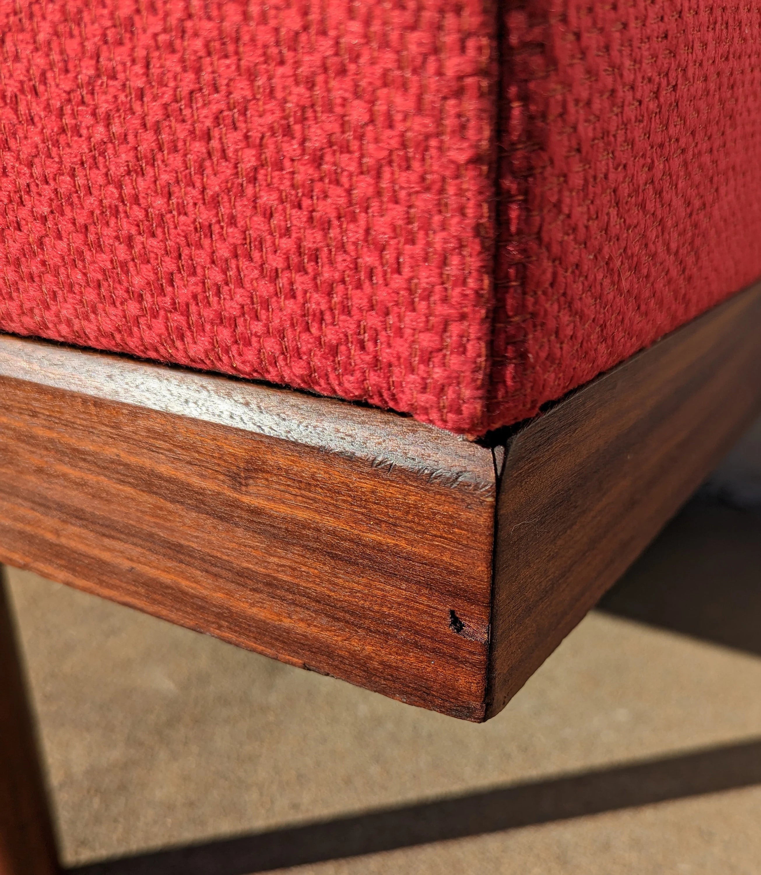 Mid Century Scandinavian Red Sleeper Sectional