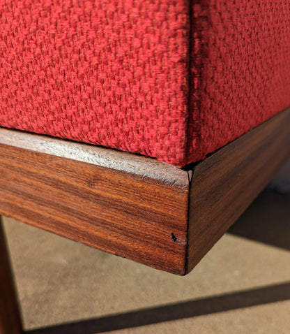 Mid Century Scandinavian Red Sleeper Sectional