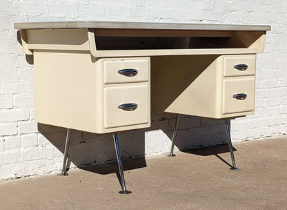 Mid Century Modern Steel and Enamel Doctors Desk