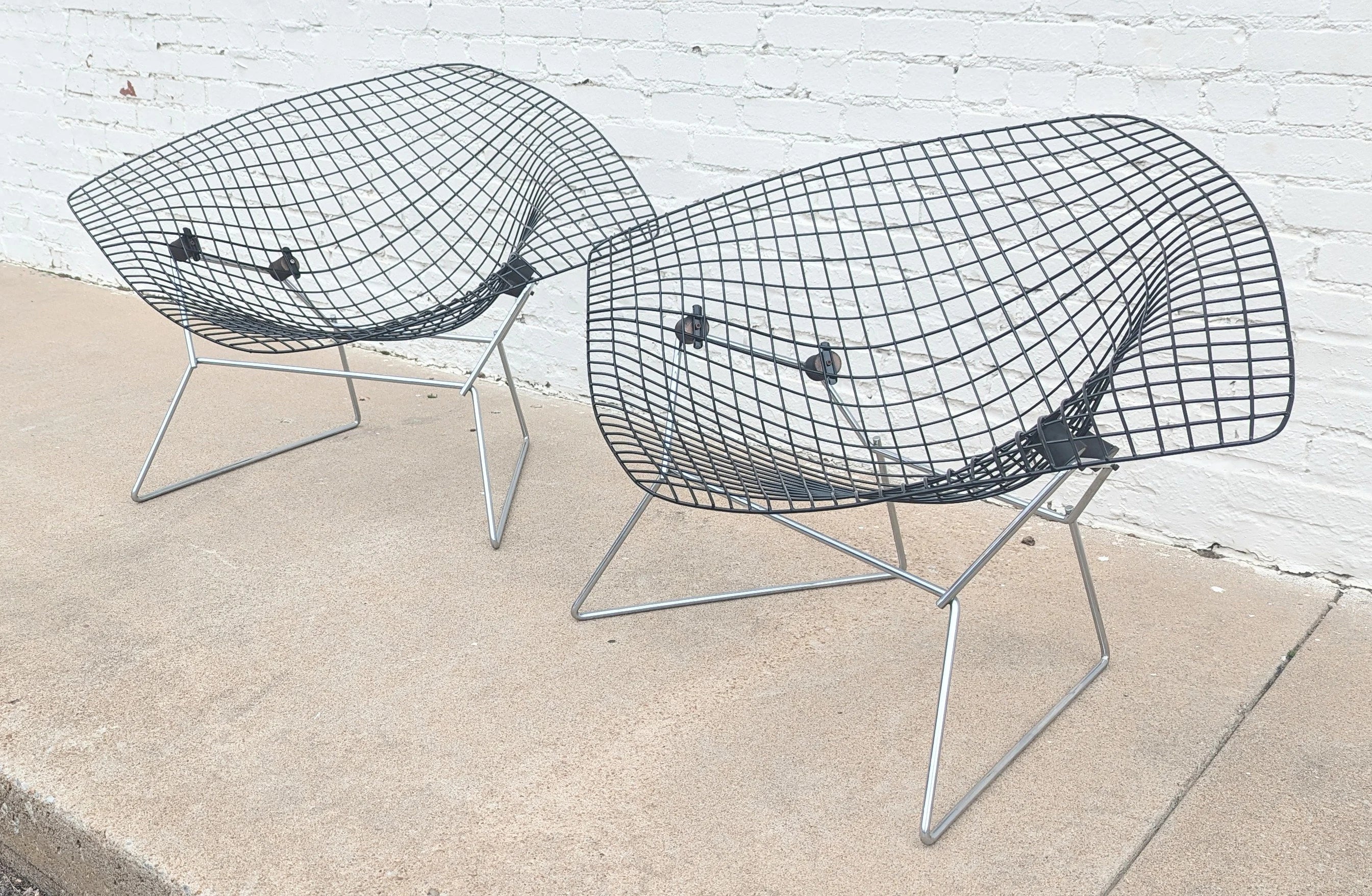 Mid Century Modern Bertoia Large Diamond Chairs