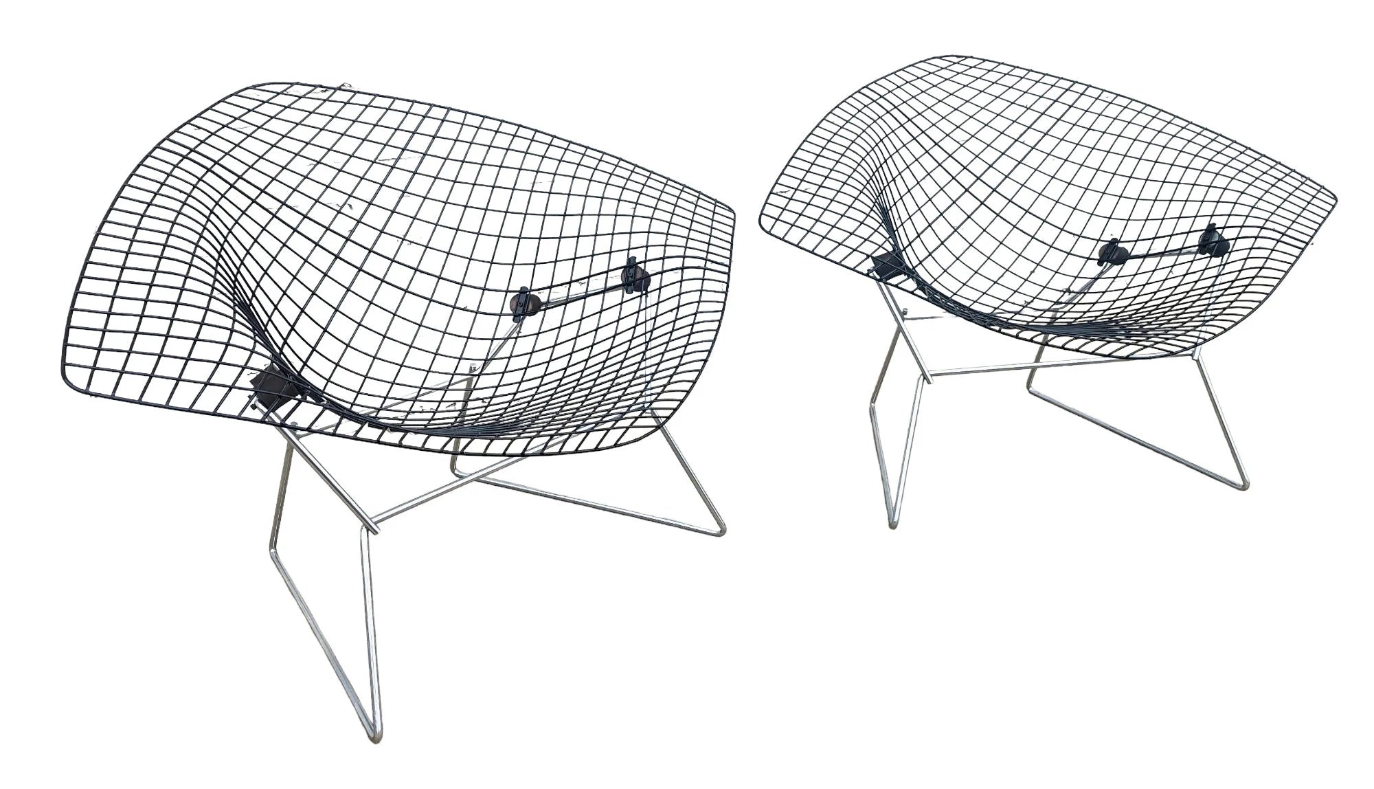 Mid Century Modern Bertoia Large Diamond Chairs