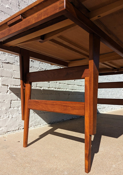 Mid Century English Modern Teak Elevator Table by Trioh