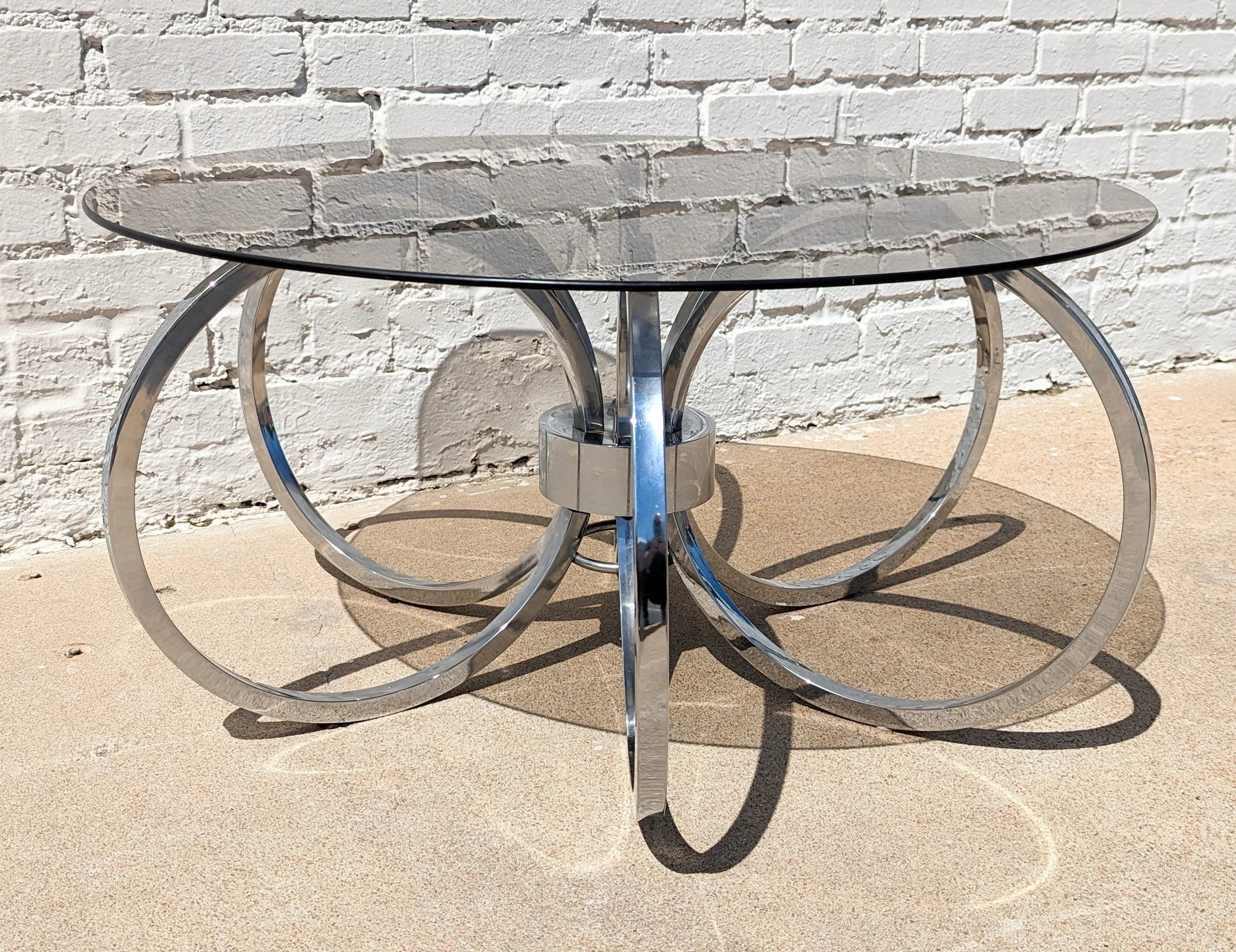 Mid Century Modern DIA Chrome and Glass Coffee Table