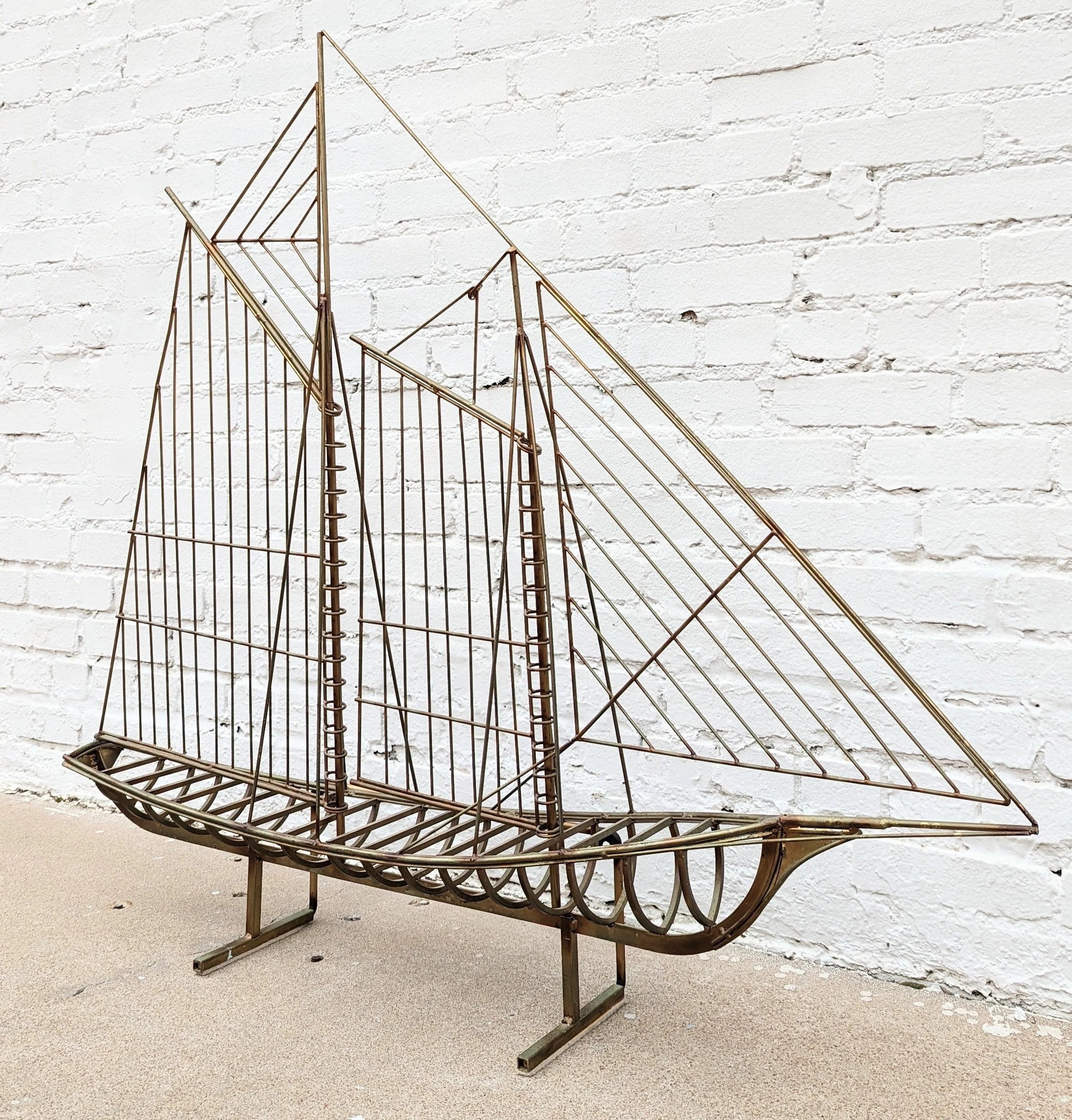 Mid Century Modern C Jere Large Ship