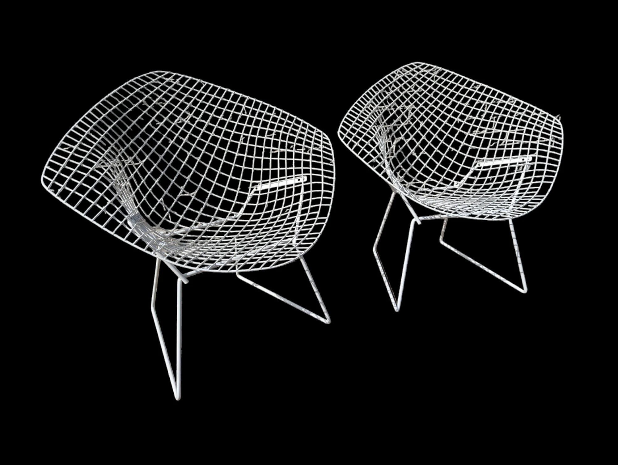 Mid Century Modern Bertoia Wire Diamond Chairs