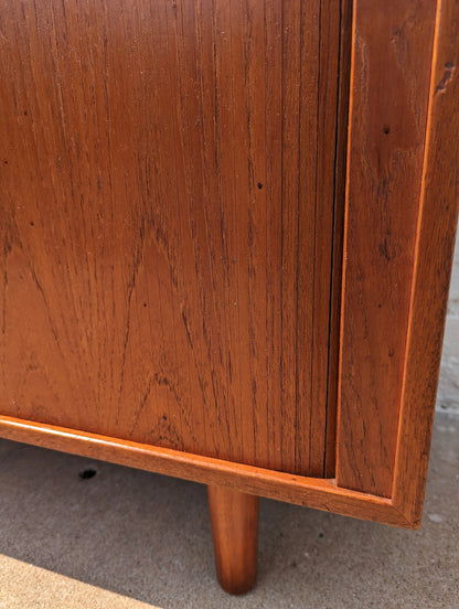 Mid Century Danish Modern Tambour Door Cabinet