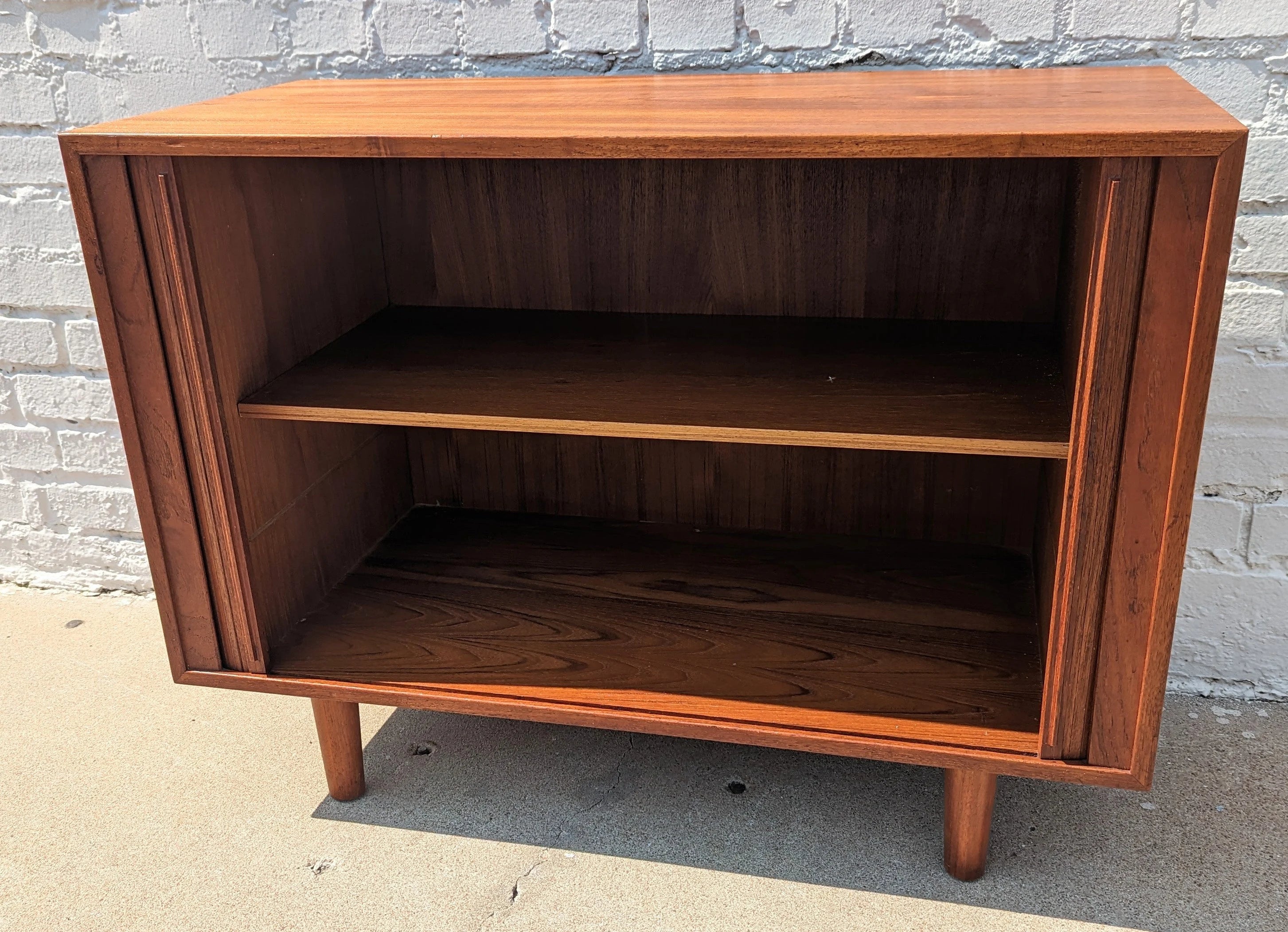 Mid Century Danish Modern Tambour Door Cabinet