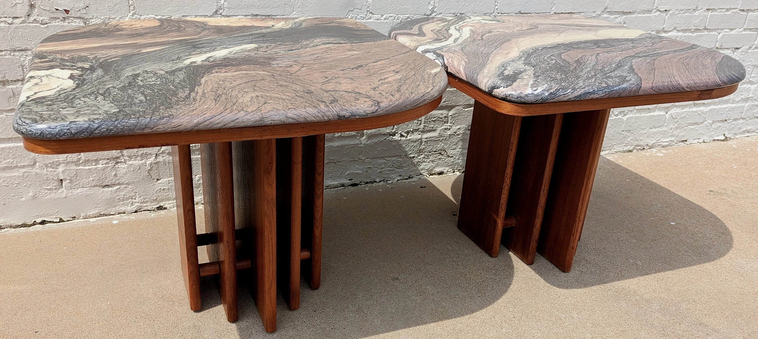 Mid Century Danish Modern Side Tables by Marmorhuset