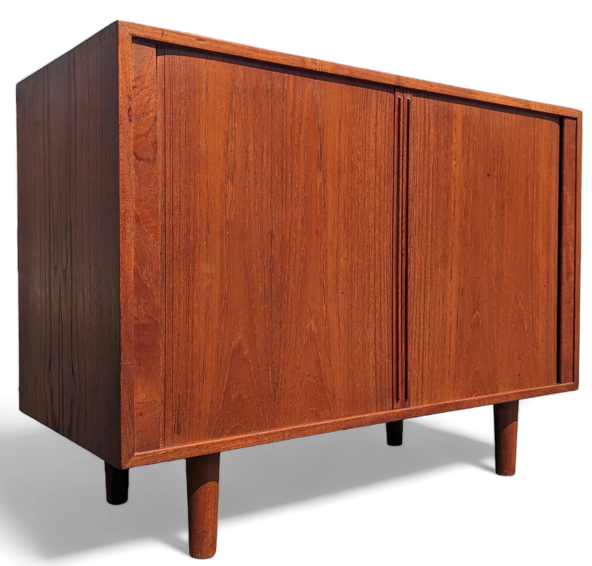 Mid Century Danish Modern Tambour Door Cabinet