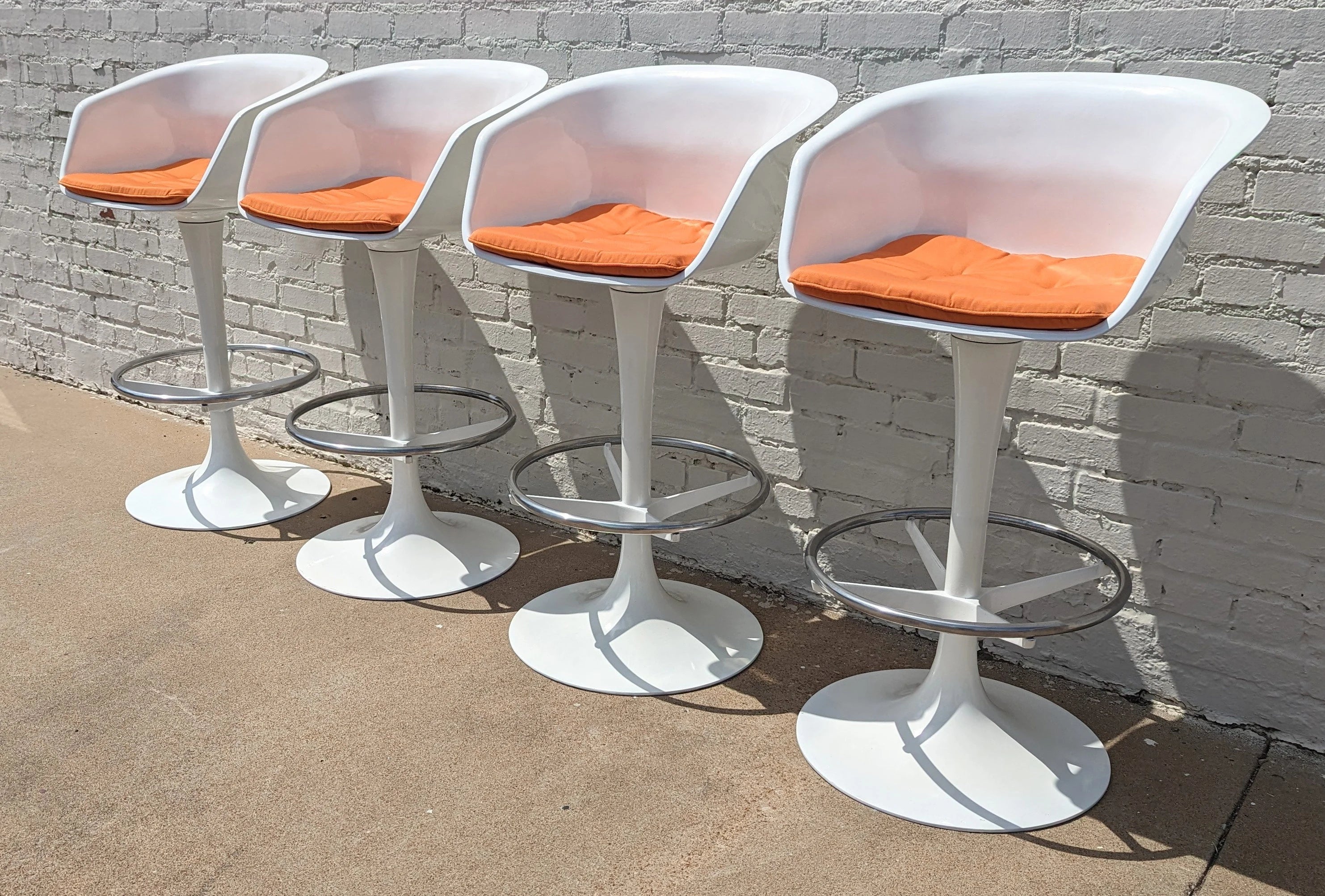 Mid Century Modern Burke Tulip Barstools