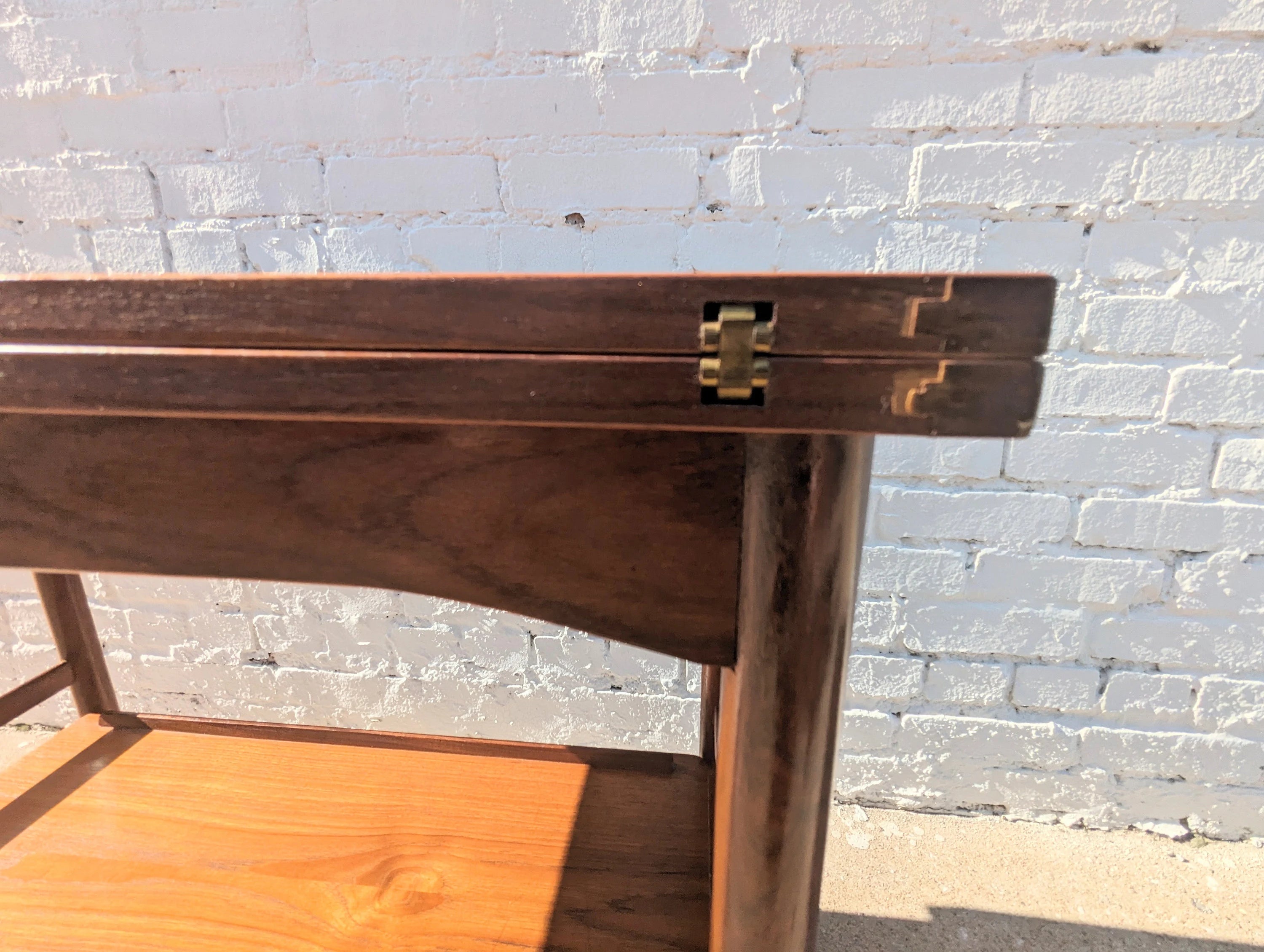 Mid Century Danish Modern Flip Top Rolling Bar