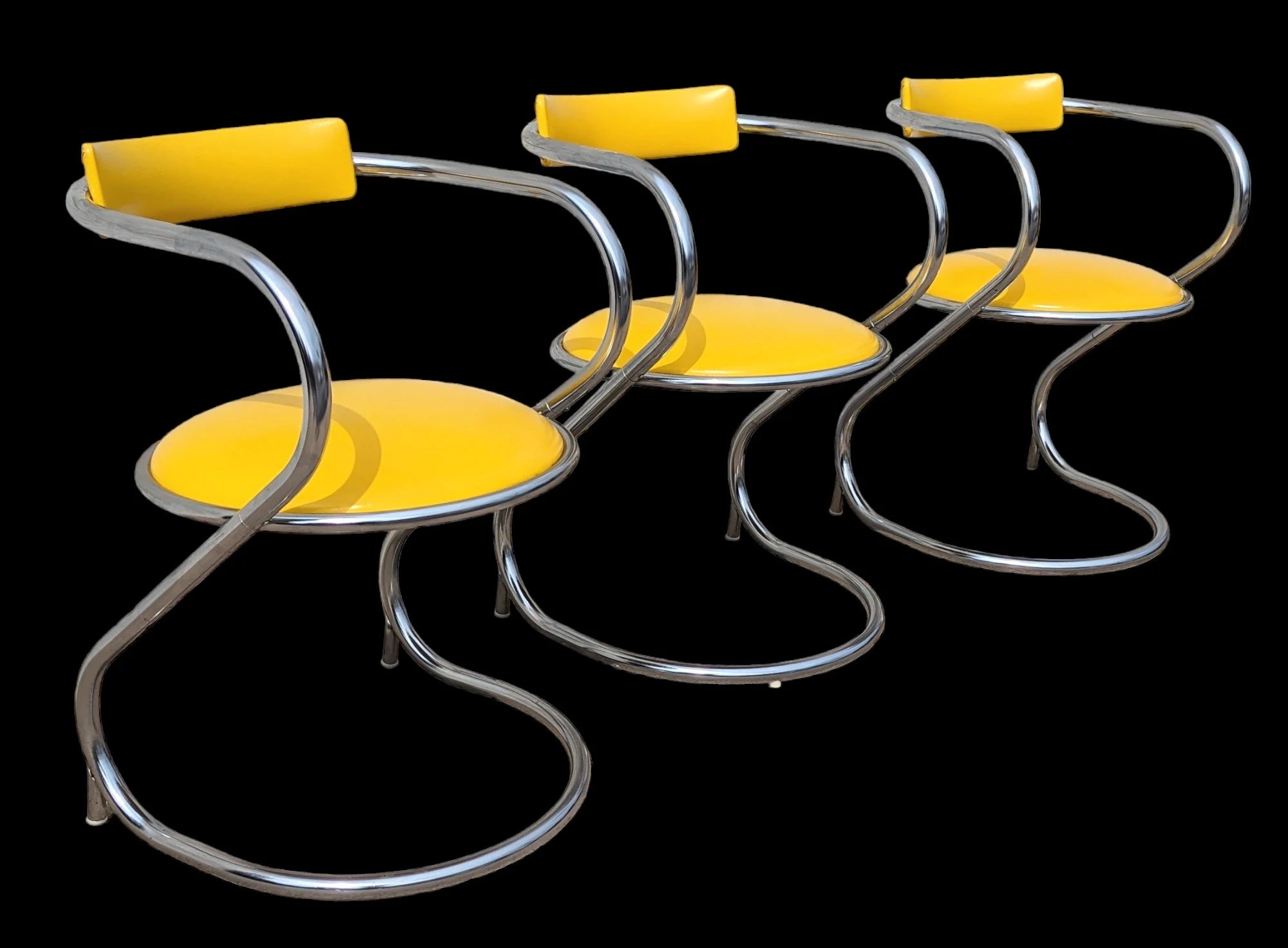 Mid Century Modern Cantilevered Chrome Chairs