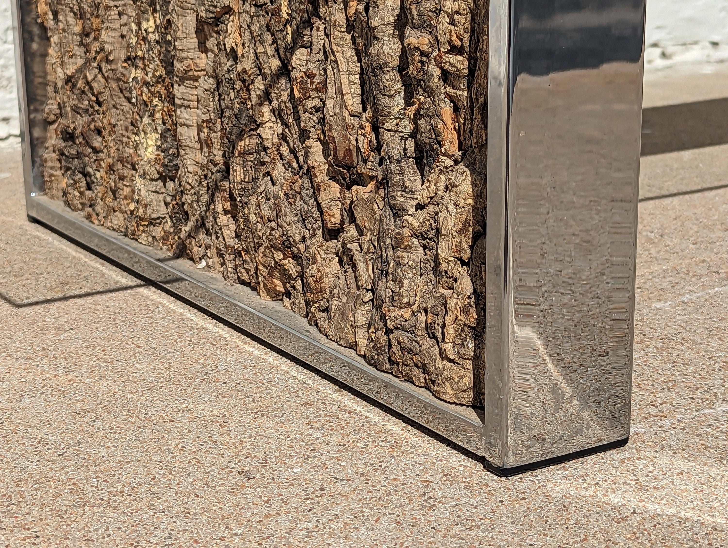 Mid Century Modern Adrian Pearsall Stainless Steel and Cork Coffee Table