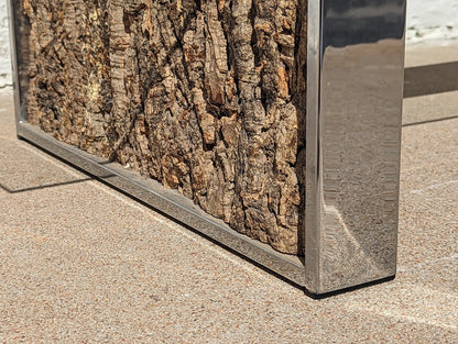 Mid Century Modern Adrian Pearsall Stainless Steel and Cork Coffee Table