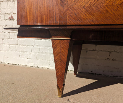 Mid Century French Modern Herringbone Credenza