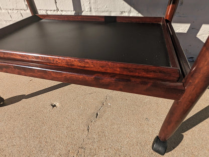 Mid Century Danish Modern Rosewood Rolling Bar