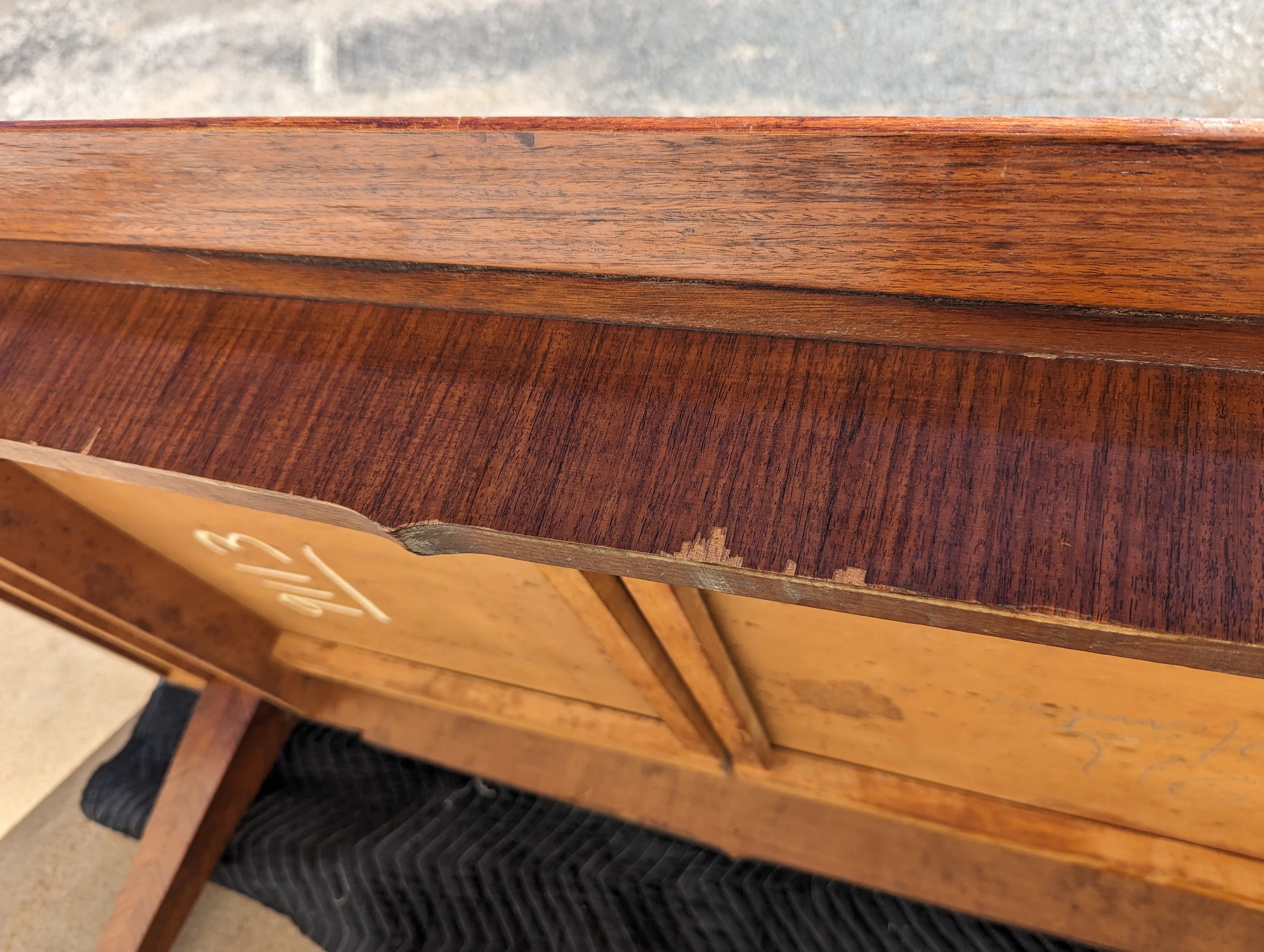 Mid Century Italian Modern Herringbone Dining Table