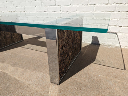 Mid Century Modern Adrian Pearsall Stainless Steel and Cork Coffee Table
