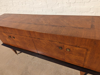 Mid Century French Modern Herringbone Credenza