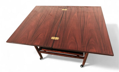 Mid Century Danish Modern Rosewood Rolling Bar
