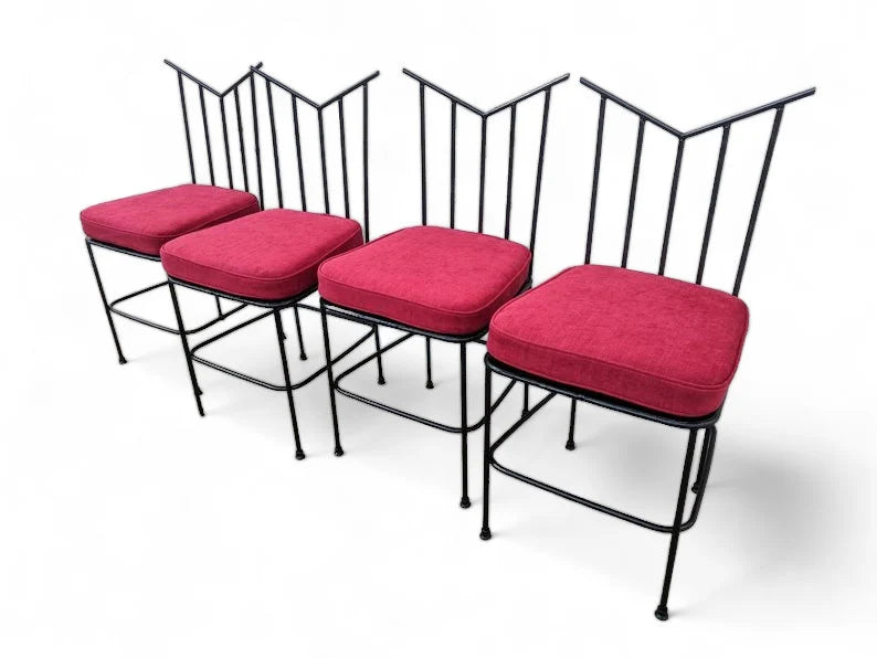 Mid Century Modern Wrought Iron Dining Chairs