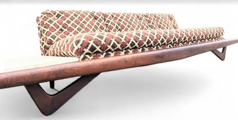 Mid Century Modern Adrian Pearsall Tavertine Side Table Boomerang Leg Sofa
