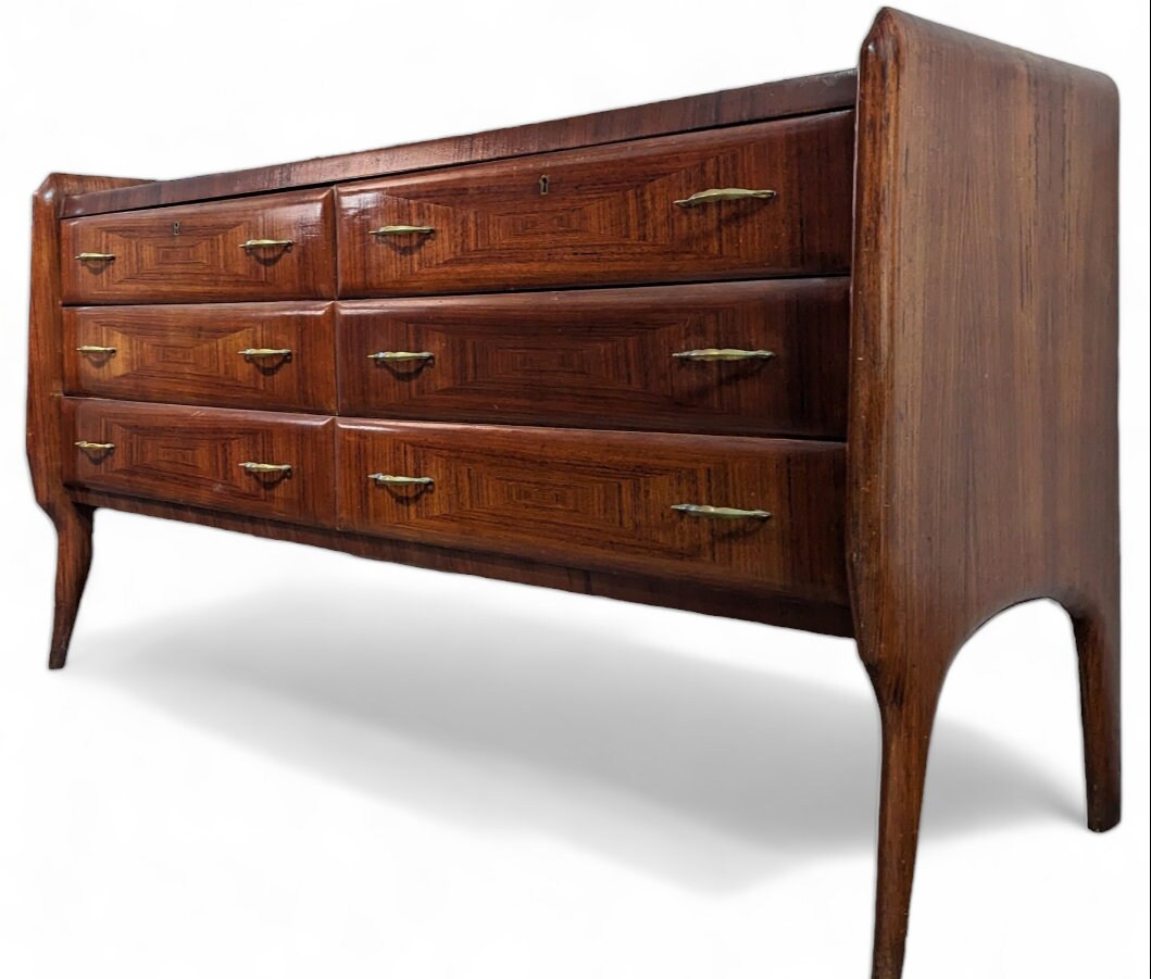 Italian Rosewood Herringbone Pattern Dresser