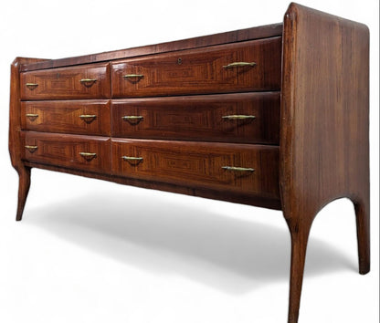 Italian Rosewood Herringbone Pattern Dresser