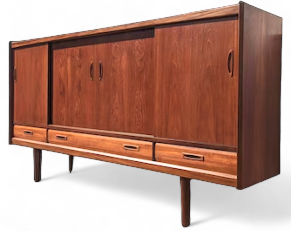 Mid Century Danish Modern Teak Cocktail Highboard