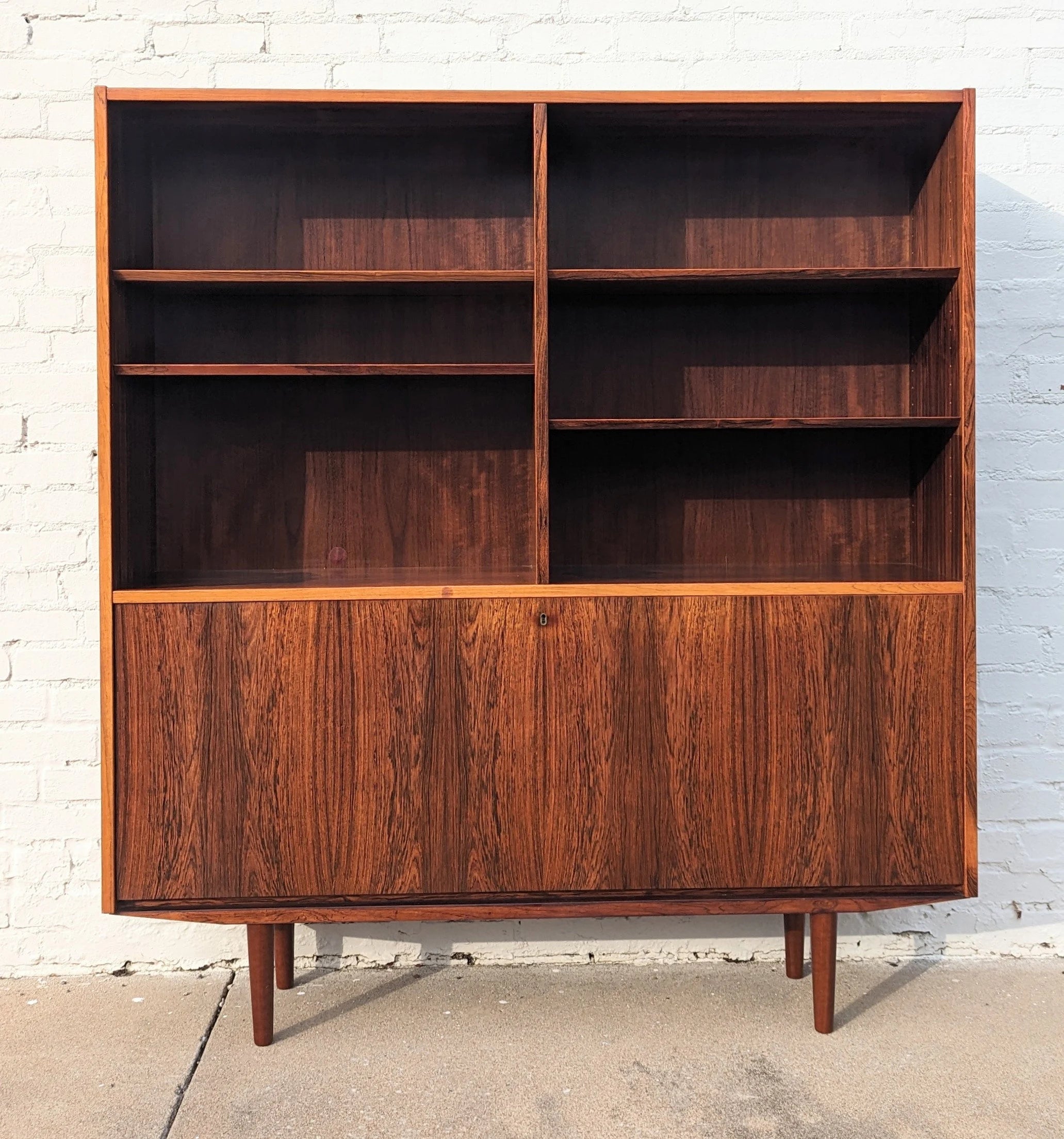 Mid Century Danish Modern Poul Hundevad Rosewood Bookcase