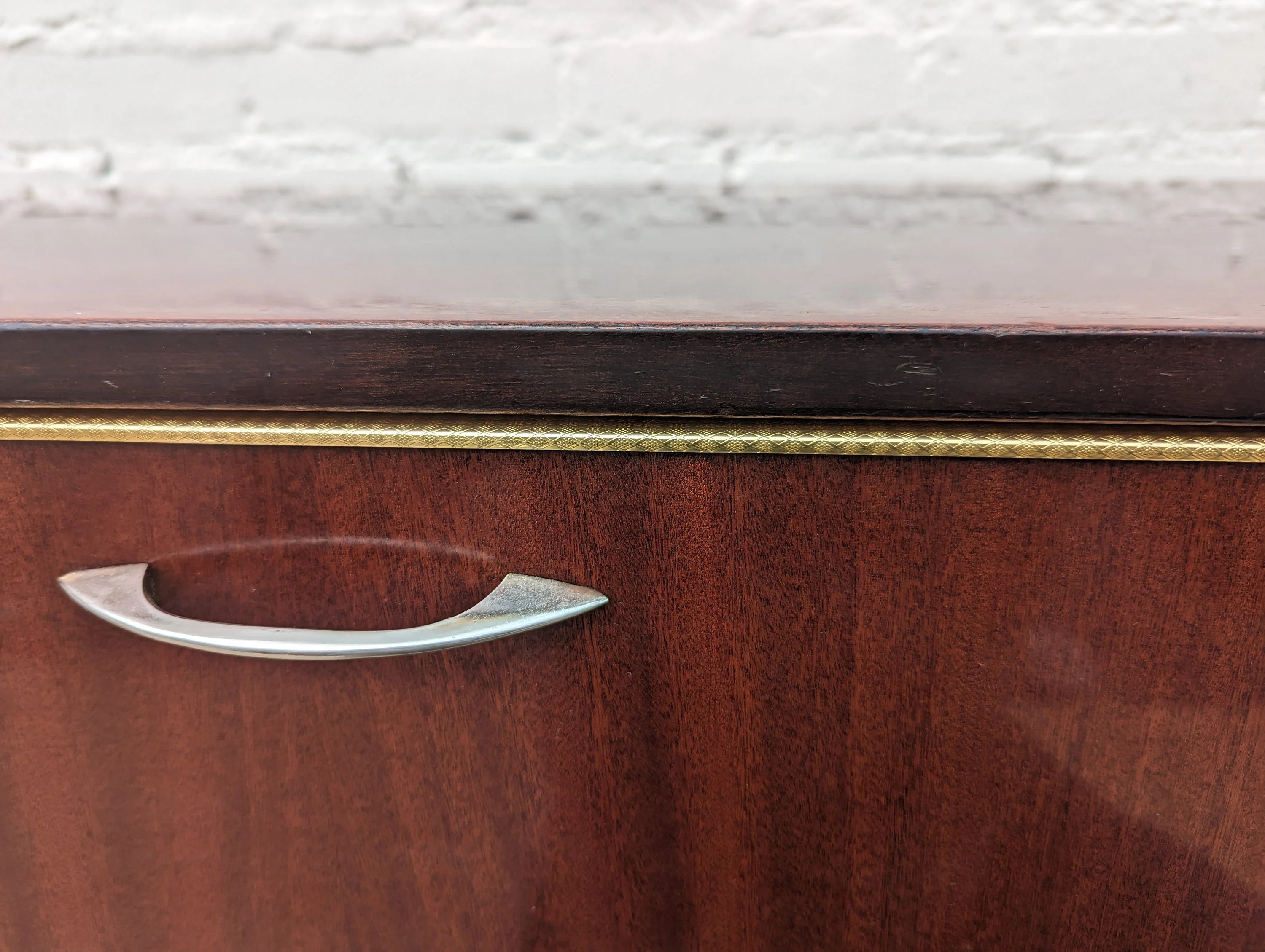 Mid Century French Modern Rosewood Rolling Barcart