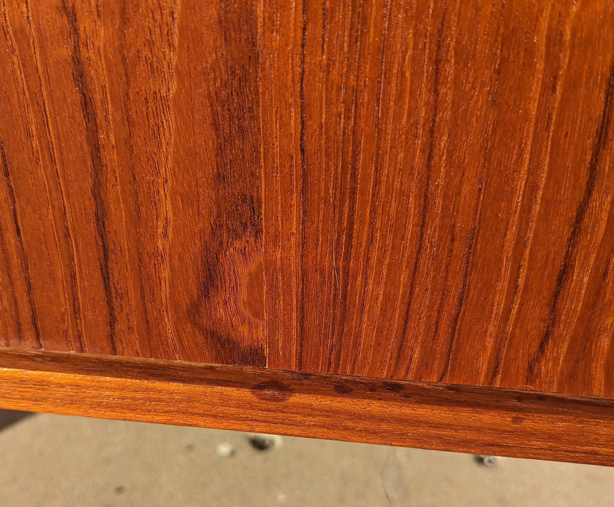 Mid Century Danish Modern Teak Tambour Door Credenza