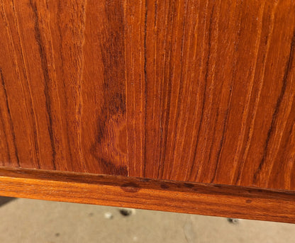 Mid Century Danish Modern Teak Tambour Door Credenza