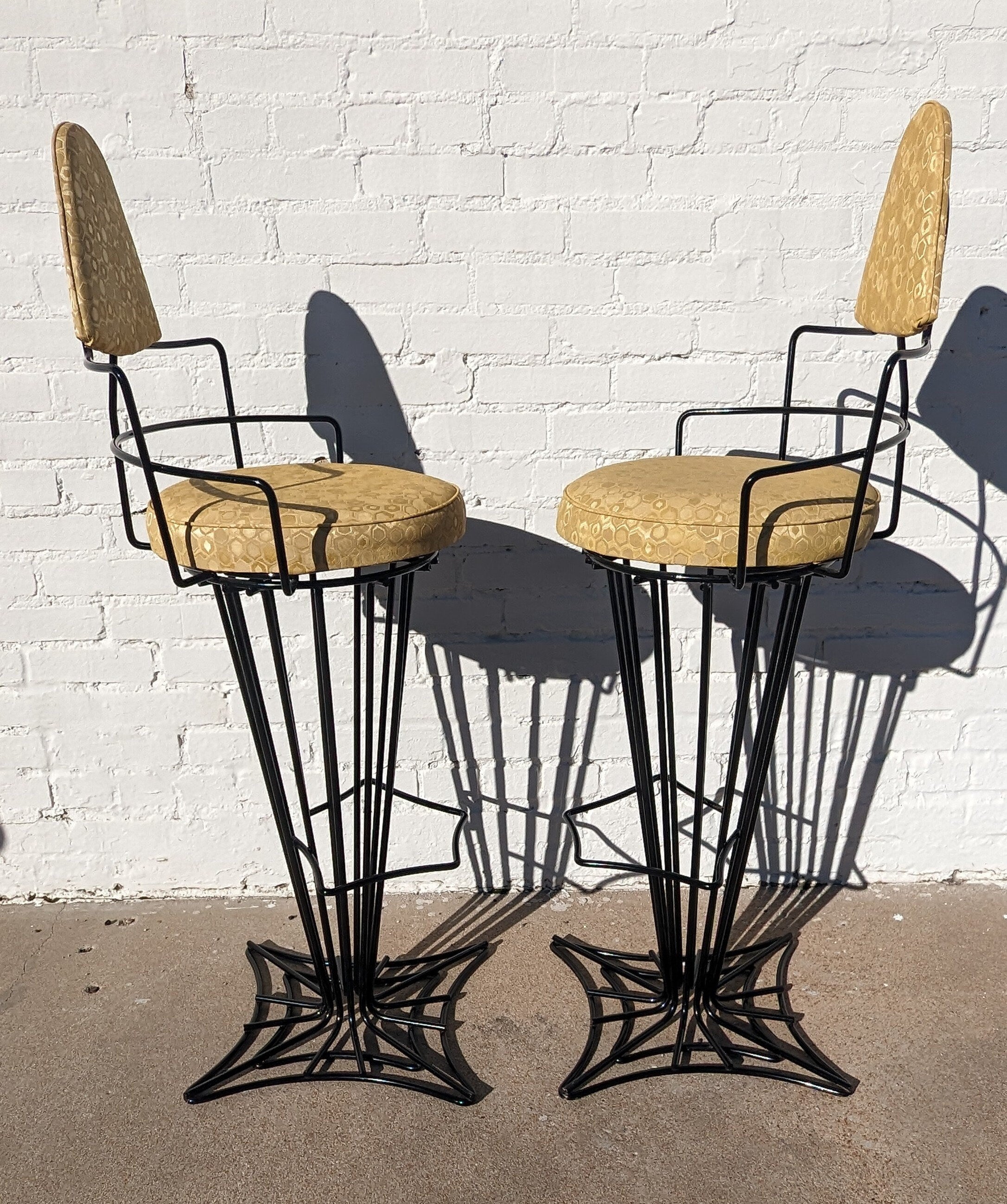 Mid Century Modern Joal Flex Iron Barstools