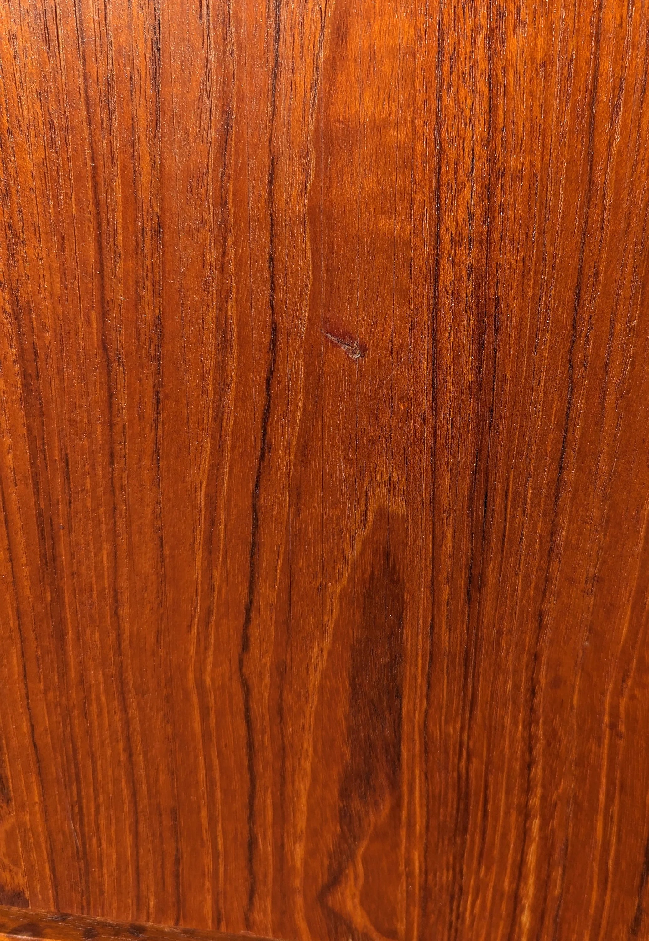 Mid Century Danish Modern Teak Tambour Door Credenza