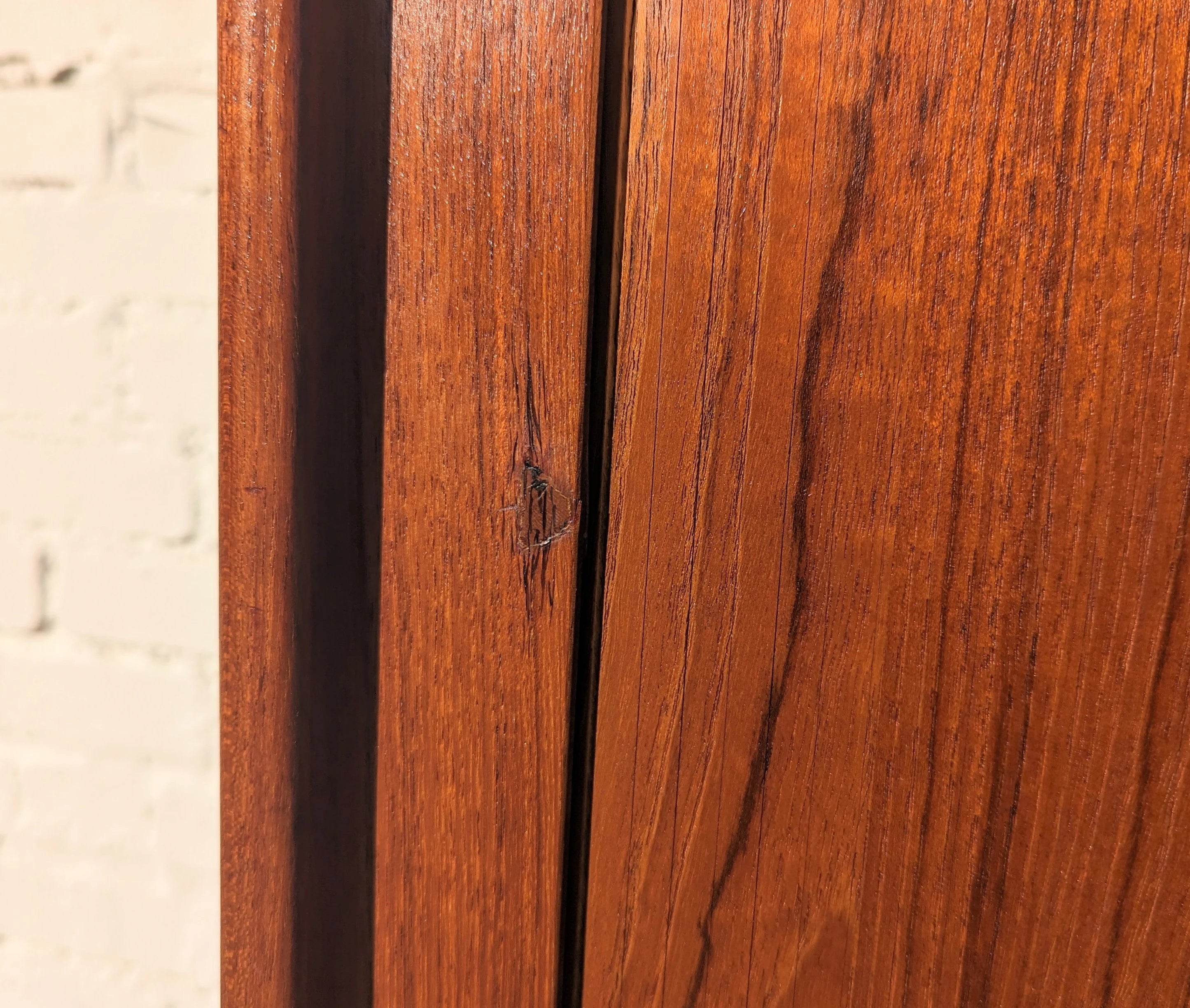 Mid Century Danish Modern Teak Tambour Door Credenza