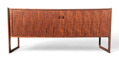 Mid Century Danish Modern Teak Tambour Door Credenza