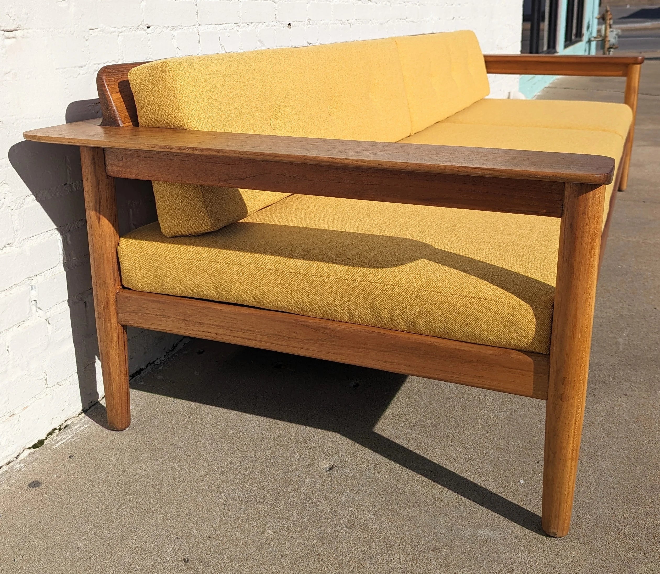 Mid Century Danish Modern Solid Teak Sofa