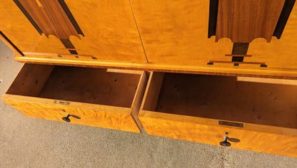 Art Deco Scandinavian Burlwood Cabinet