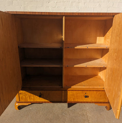 Art Deco Scandinavian Burlwood Cabinet