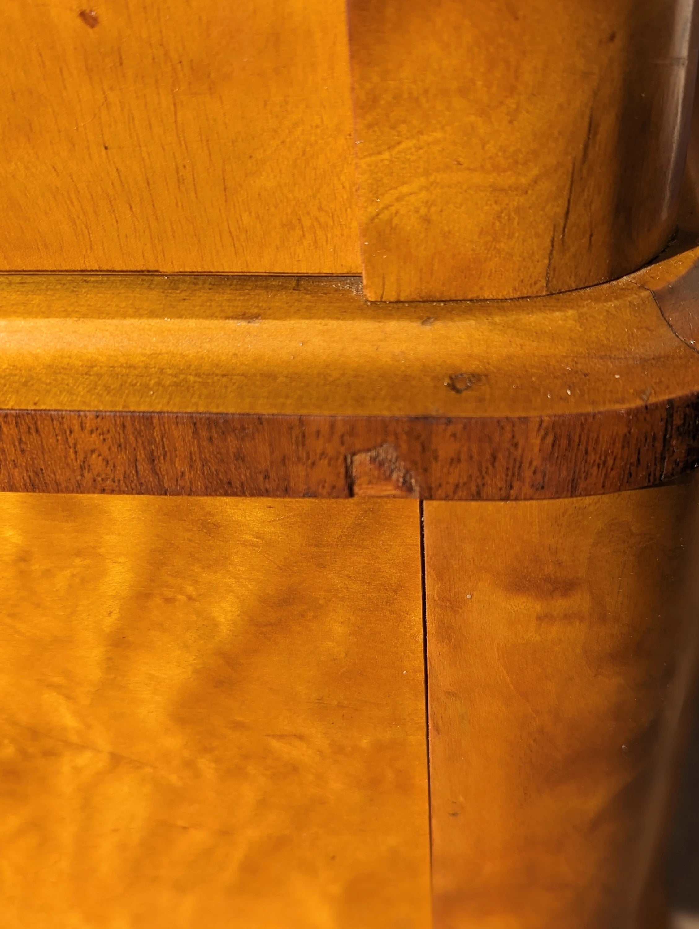 Art Deco Scandinavian Burlwood Cabinet