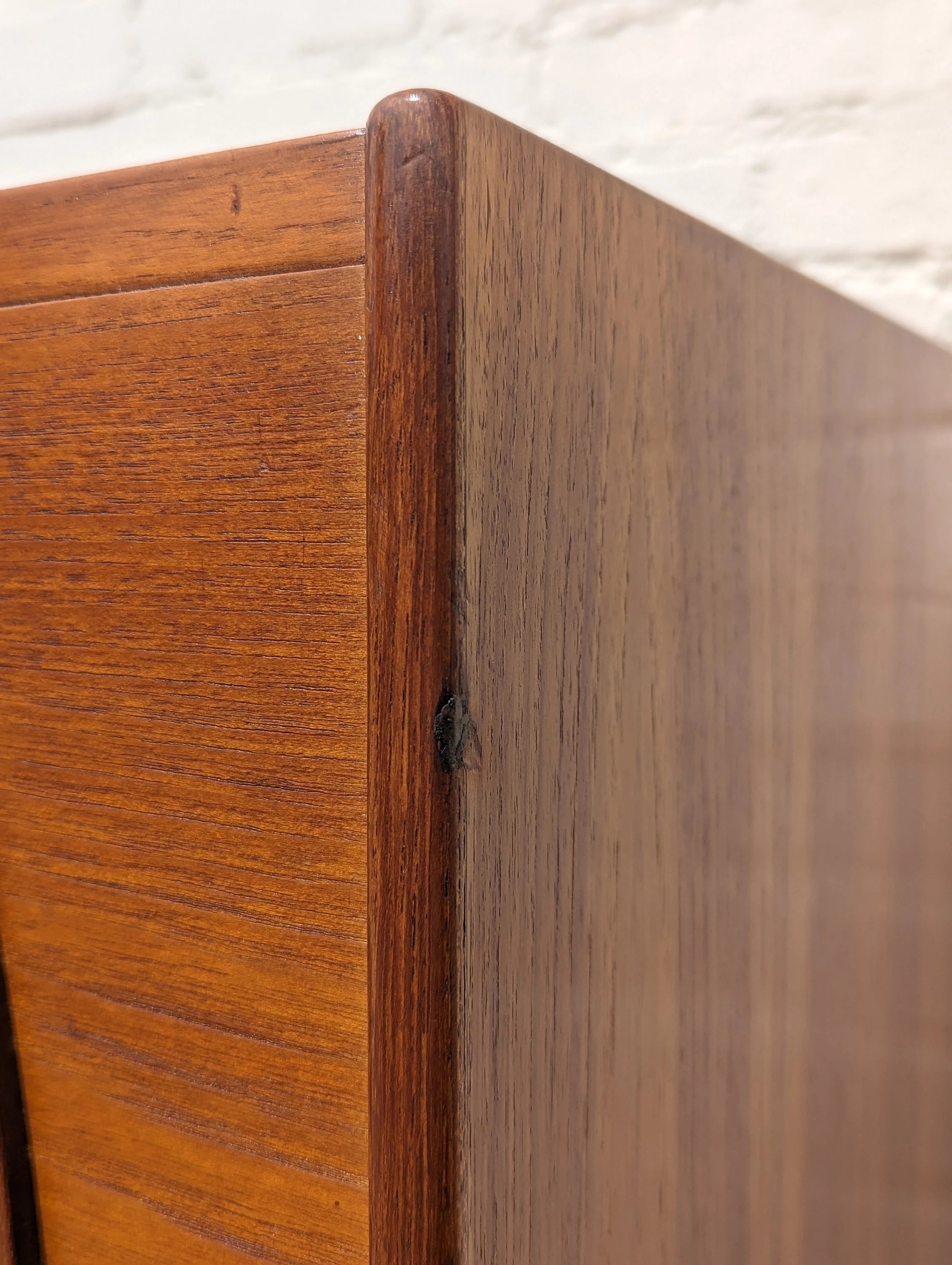 Mid Century Danish Modern Tambour Door Credenza