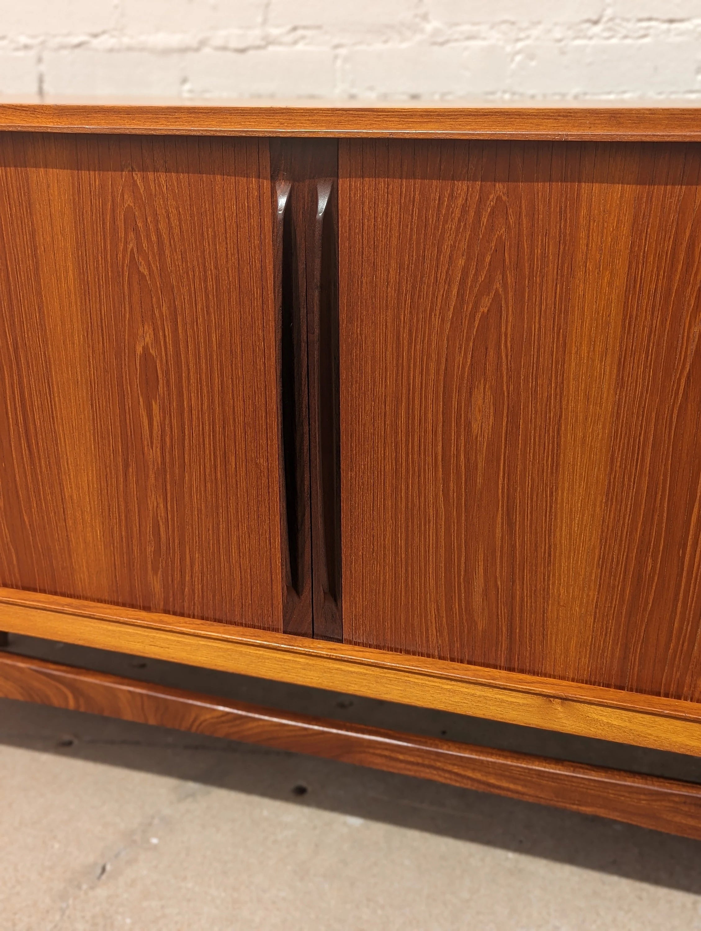 Mid Century Danish Modern Tambour Door Credenza