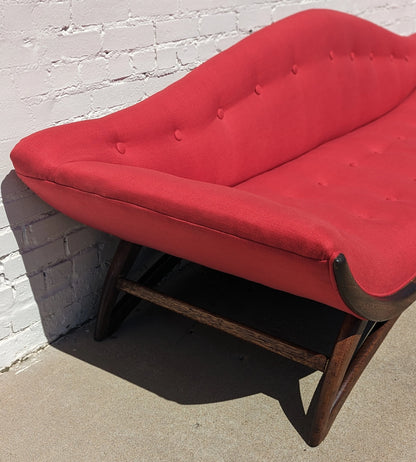 Mid Century Modern Red Gondola Sofa by Carter Manufacturing