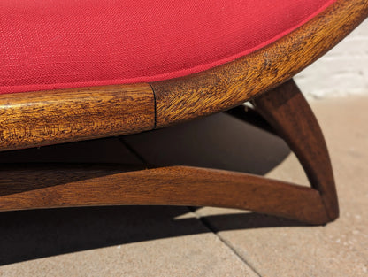 Mid Century Modern Red Gondola Sofa by Carter Manufacturing