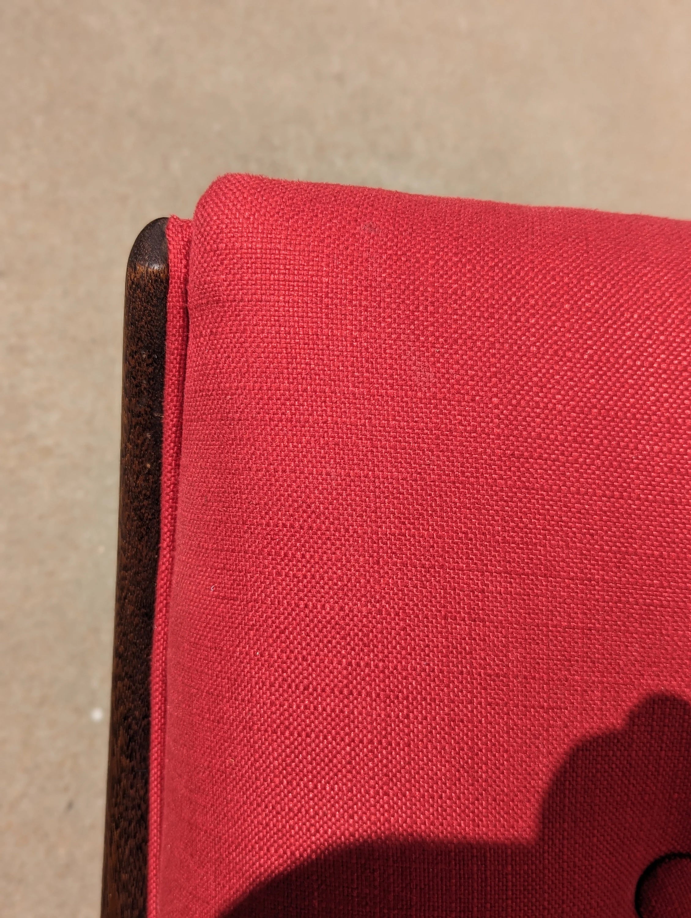 Mid Century Modern Red Gondola Sofa by Carter Manufacturing